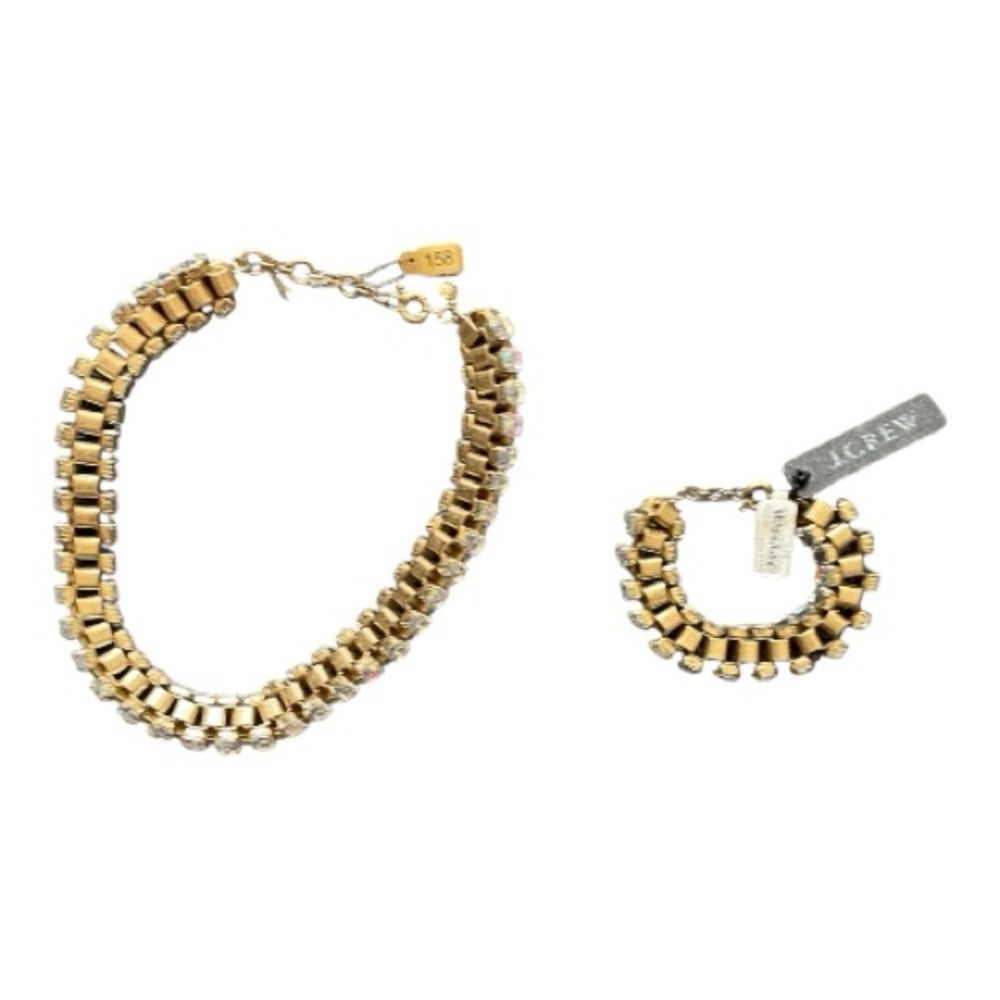 J. Crew Elegant Gold and Silver Necklace and Bracelet Set, NWT - Picture 2 of 3